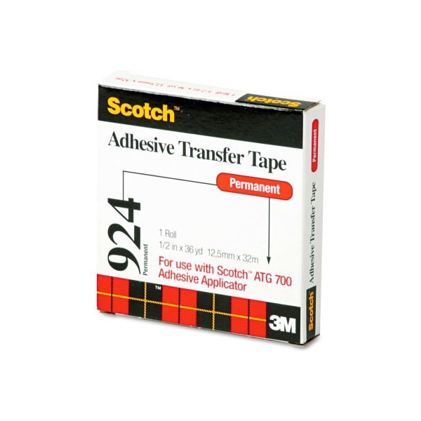 3M Scotch Adhesive Transfer Tape, 1/2" Wide x 36yds 92412 - main
